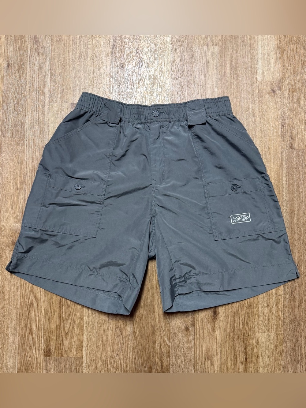 AFTCO 8” Original Fishing Utility Shorts Long Sz 34 Charcoal Outdoor Performance